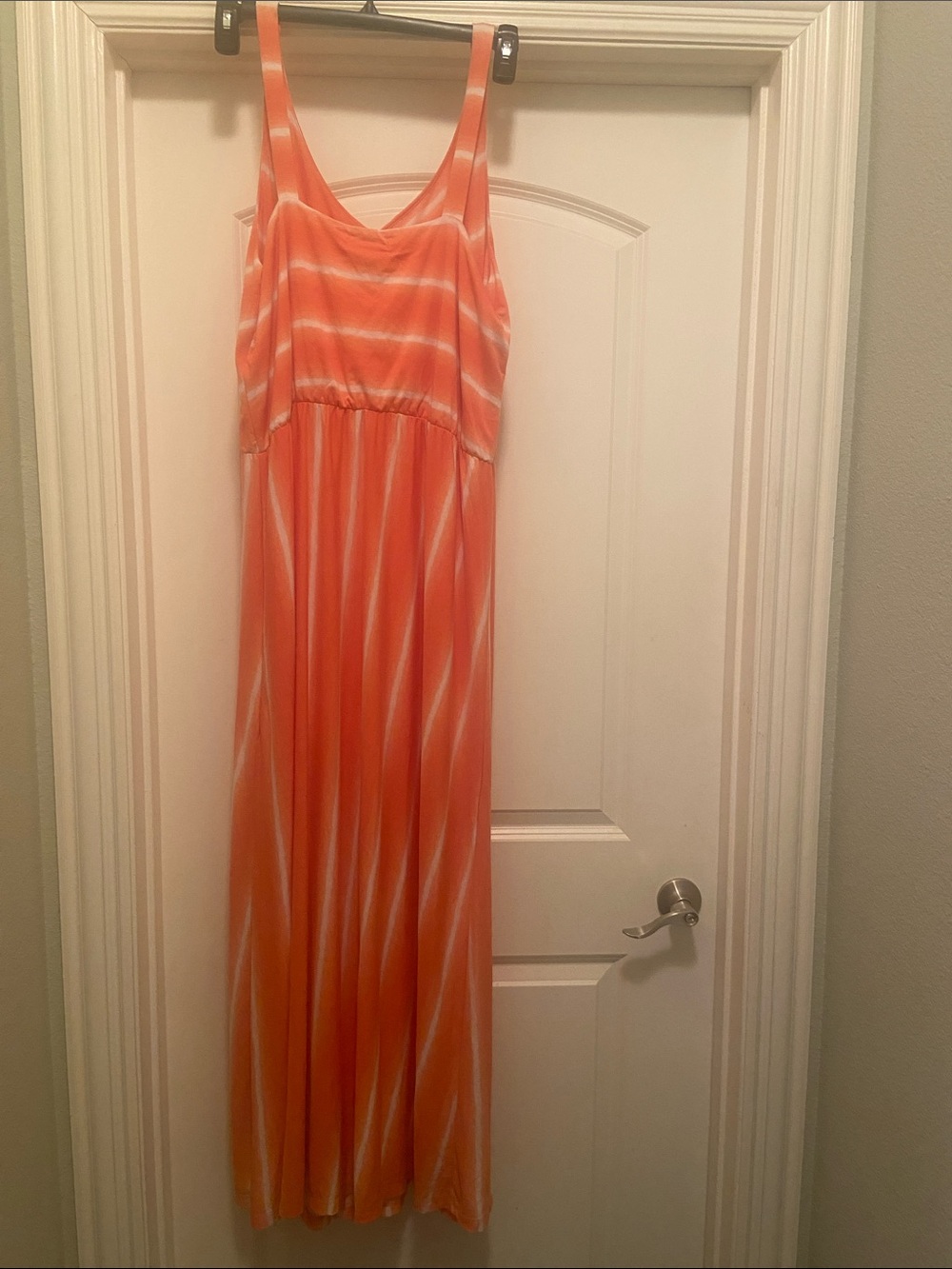 Morgan City Orange and White Tie-Dye Dress